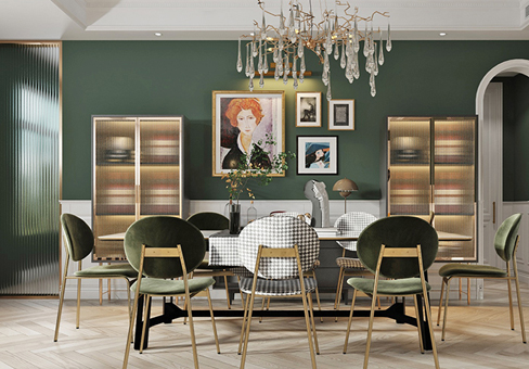 青島美式輕奢效果圖_黃島匯豪觀邸大宅裝修設計風格/報價