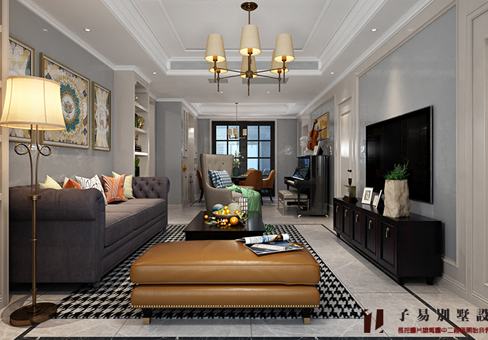 青島簡美效果圖_市北海德公學120平裝修設計風格/報價