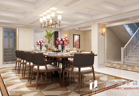 青島歐式效果圖_黃島康大御金灣復式裝修設計風格/報價